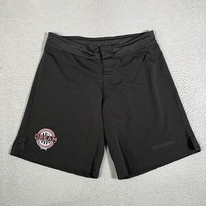 Sanabul Shorts Mens 38 Black No Gi Jiu‎ Jitsu MMA Drawstring Board Stretch Logo